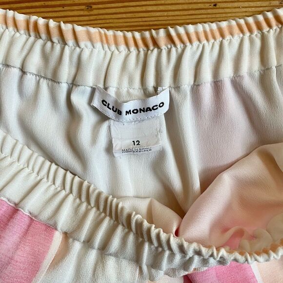 Club Monaco silk stripe mini skirt. Size 12. - Picture 2 of 8